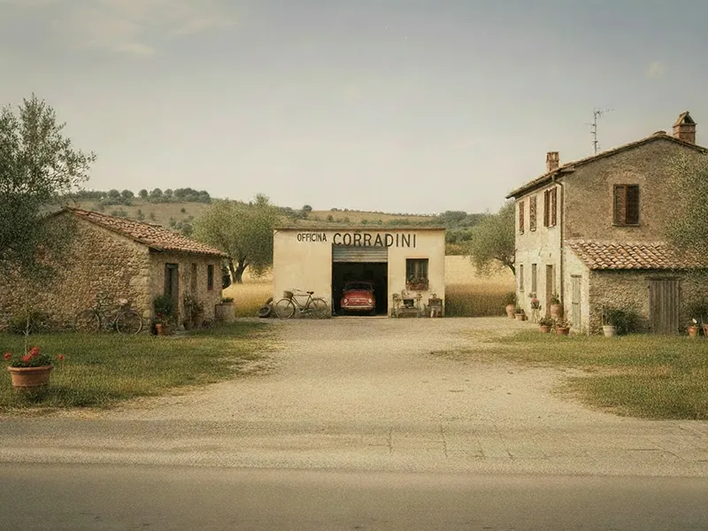 Immagine storica della sede Corradini Nello — officina anni '80-'90